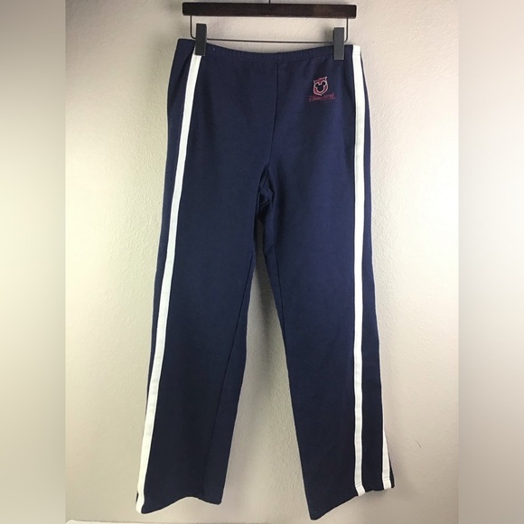 Disneyland Resorts Navy White Stripes Cozy Wide Leg Sweatpants Size Medium - Picture 1 of 8